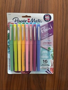 Paper Mate Flair Felt Tip Pens - Pastel & Bright 16-Pack